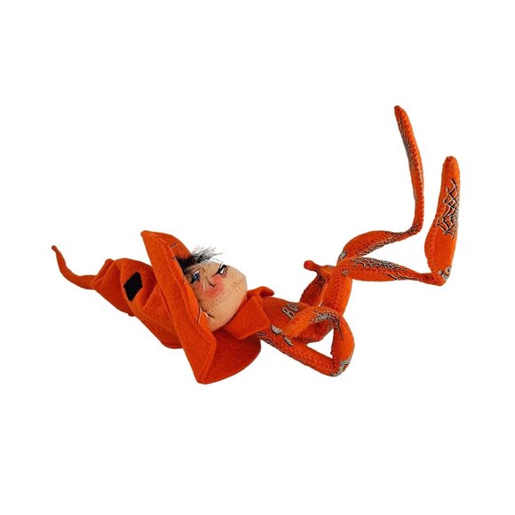 Annalee Hobgoblin Elf Halloween Orange Boo Spider Webs Bats 10" - Picture 3 of 8